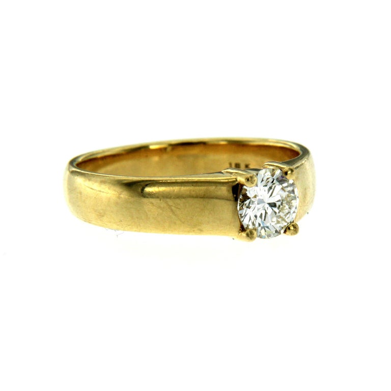 Shimansky Diamond Solitaire Gold Ring at 1stdibs