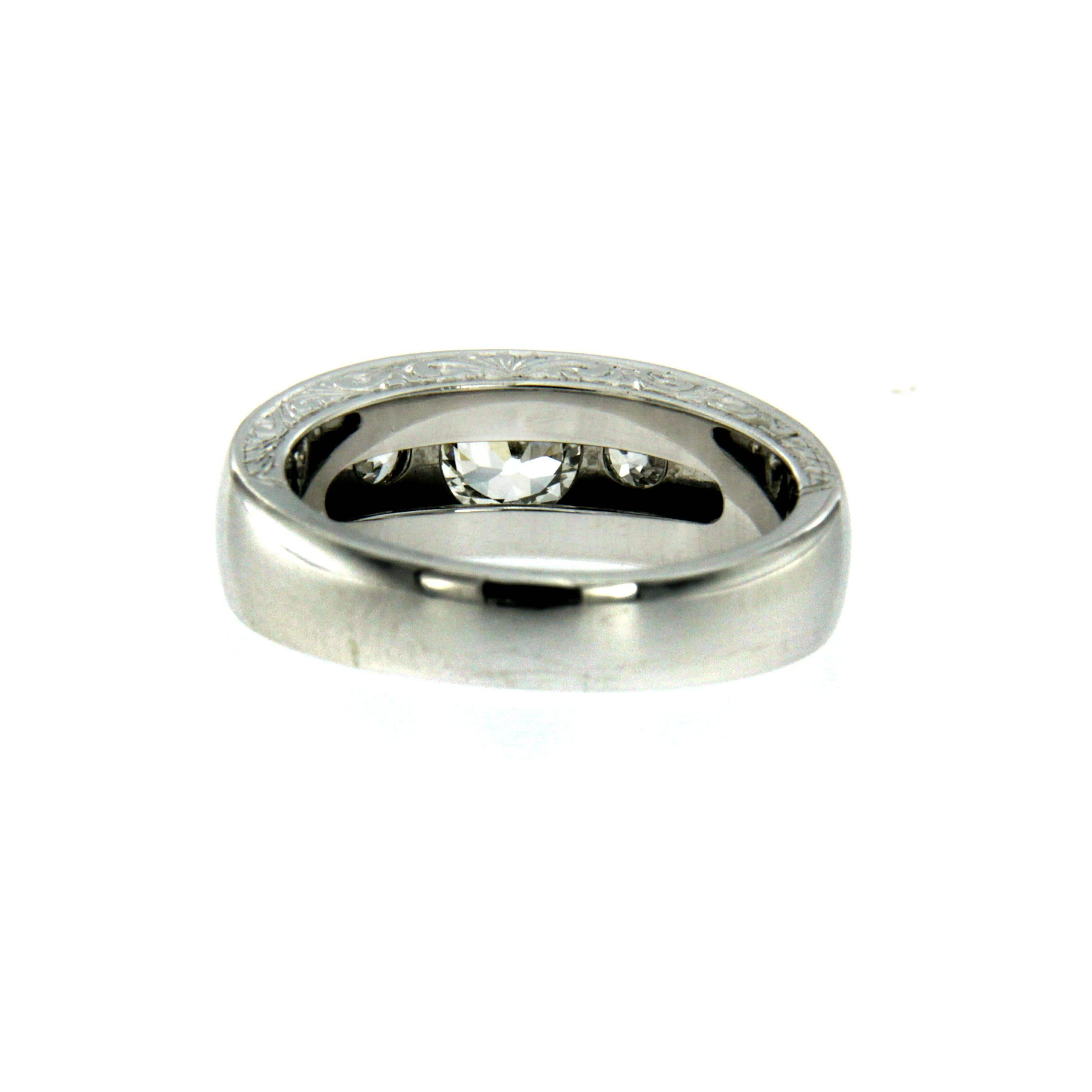 Women's or Men's Art Deco Diamond Gold Band Ring