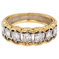 Mario Buccellati Diamond Yellow and White Gold Rombi Eternelle Band, circa 1960