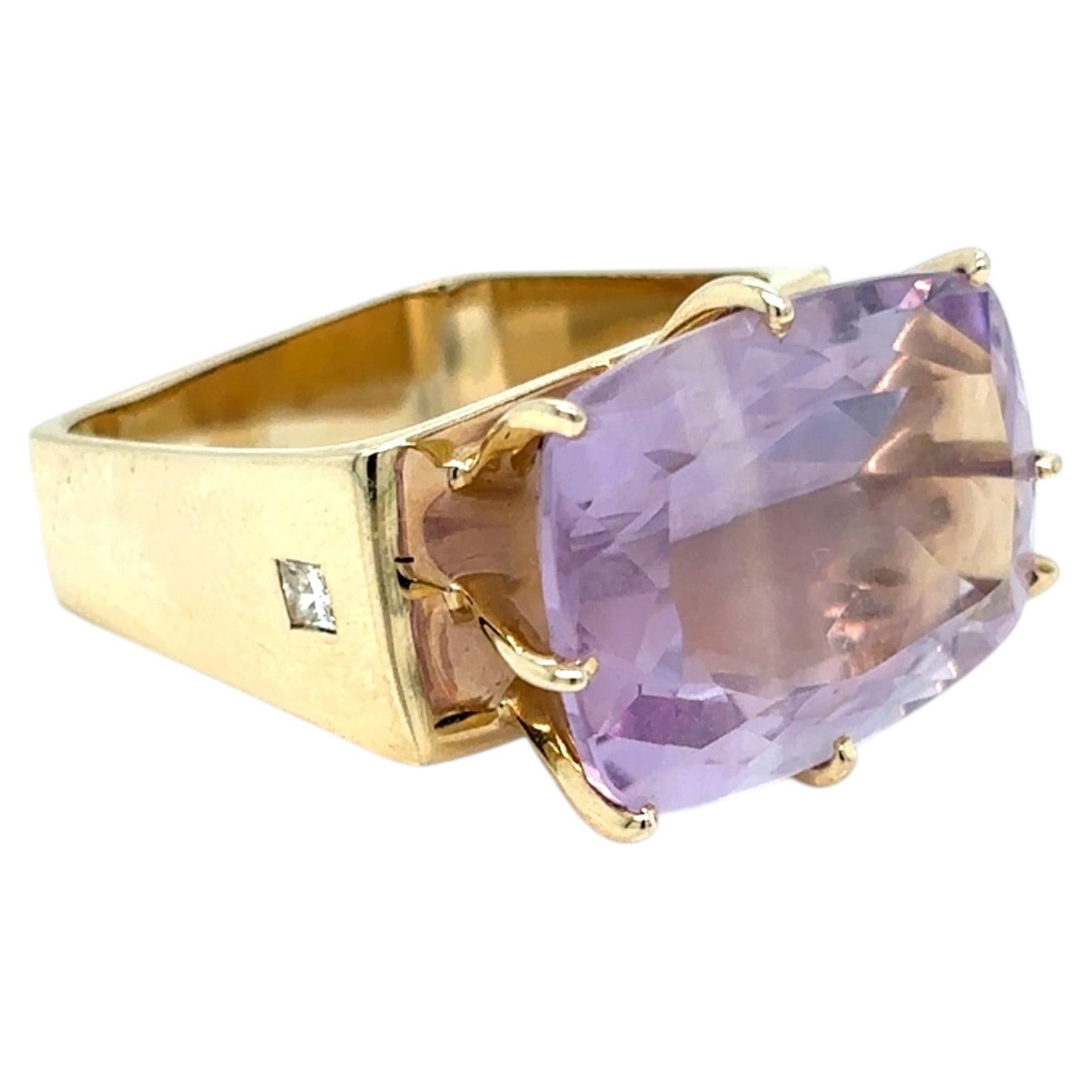 Pre-owned H. Stern H.stern �sunrise� Amethyst, Sapphire And Diamond 18k Yellow Gold Ring