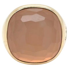 Pomellato Cipria Rosenquarz-Cocktailring aus 18 Karat Gelbgold
