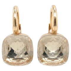 Boucles d'oreilles pendantes Pomellato Nudo Classic en topaze blanche et or jaune 18 carats