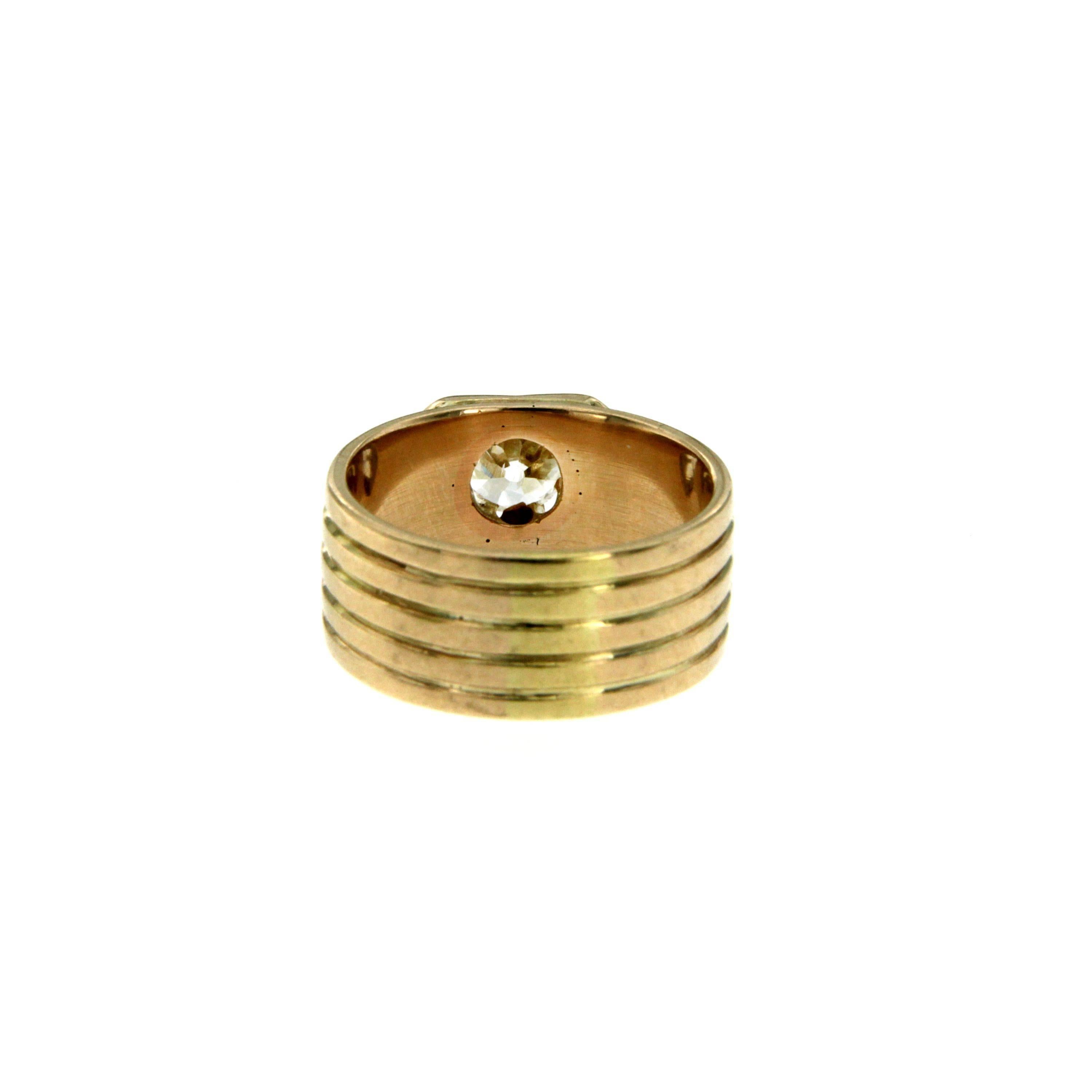 Retro Diamond Gold Band Ring 2