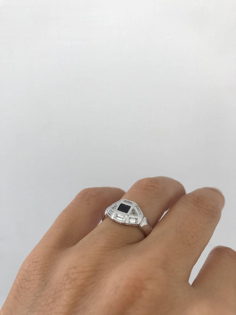 212 Art Deco Sapphire Diamond Ring main image 1