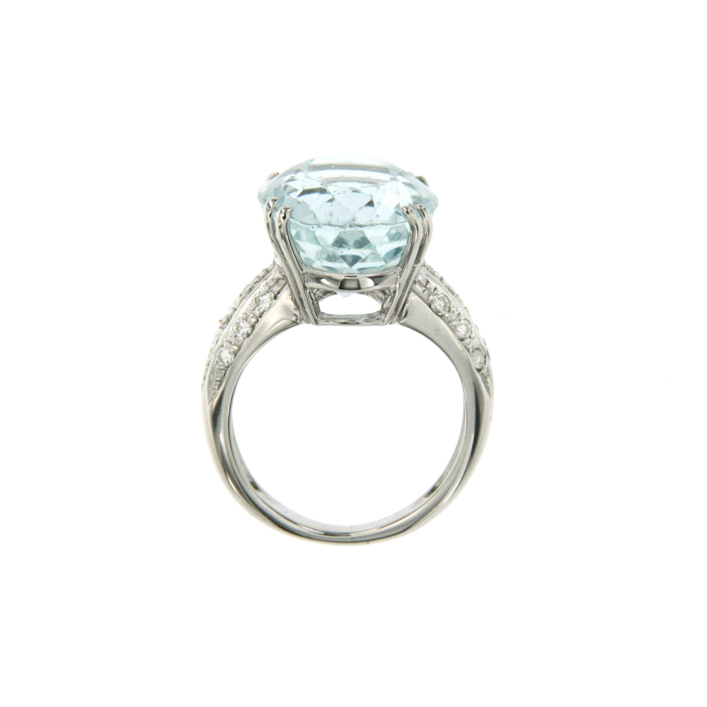 Vintage Aquamarine Diamond Gold Ring 1