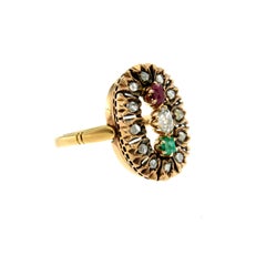 Antique Italian Tricolor Gold Ring