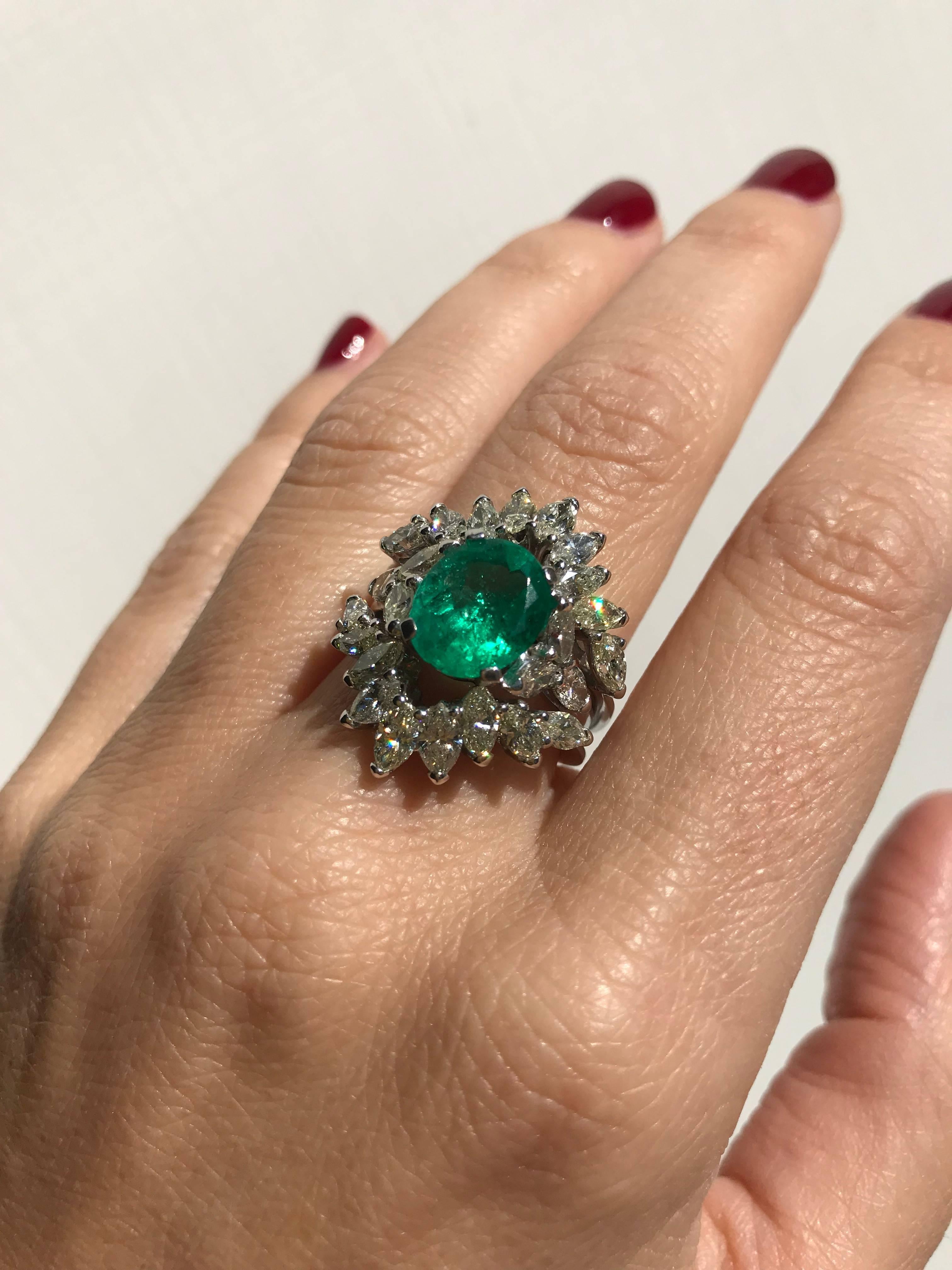 Colombian Emerald Diamond Gold Ring 2