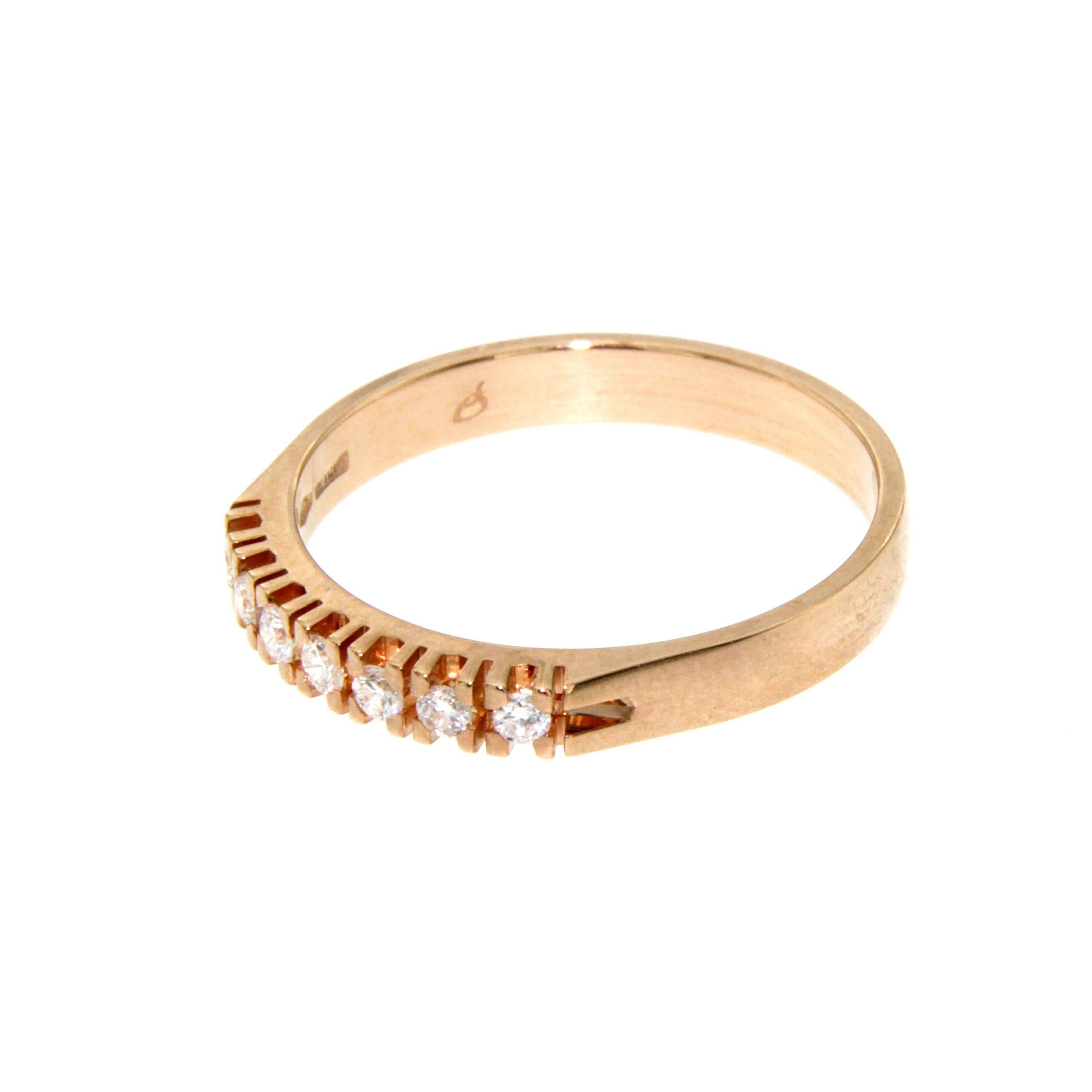 Contemporary Rose Gold Diamond Ring