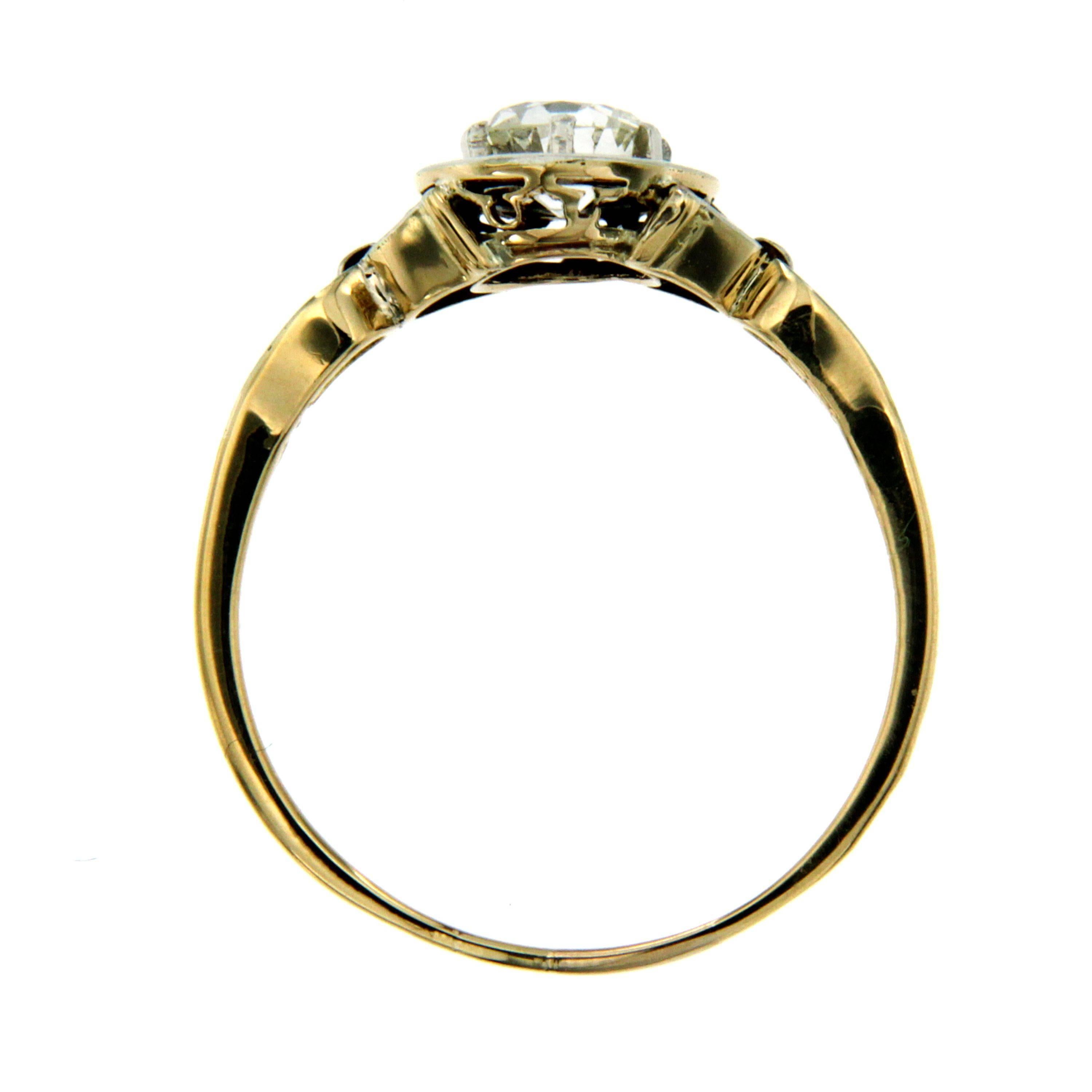 Art Deco Diamond Gold Solitaire Ring 1