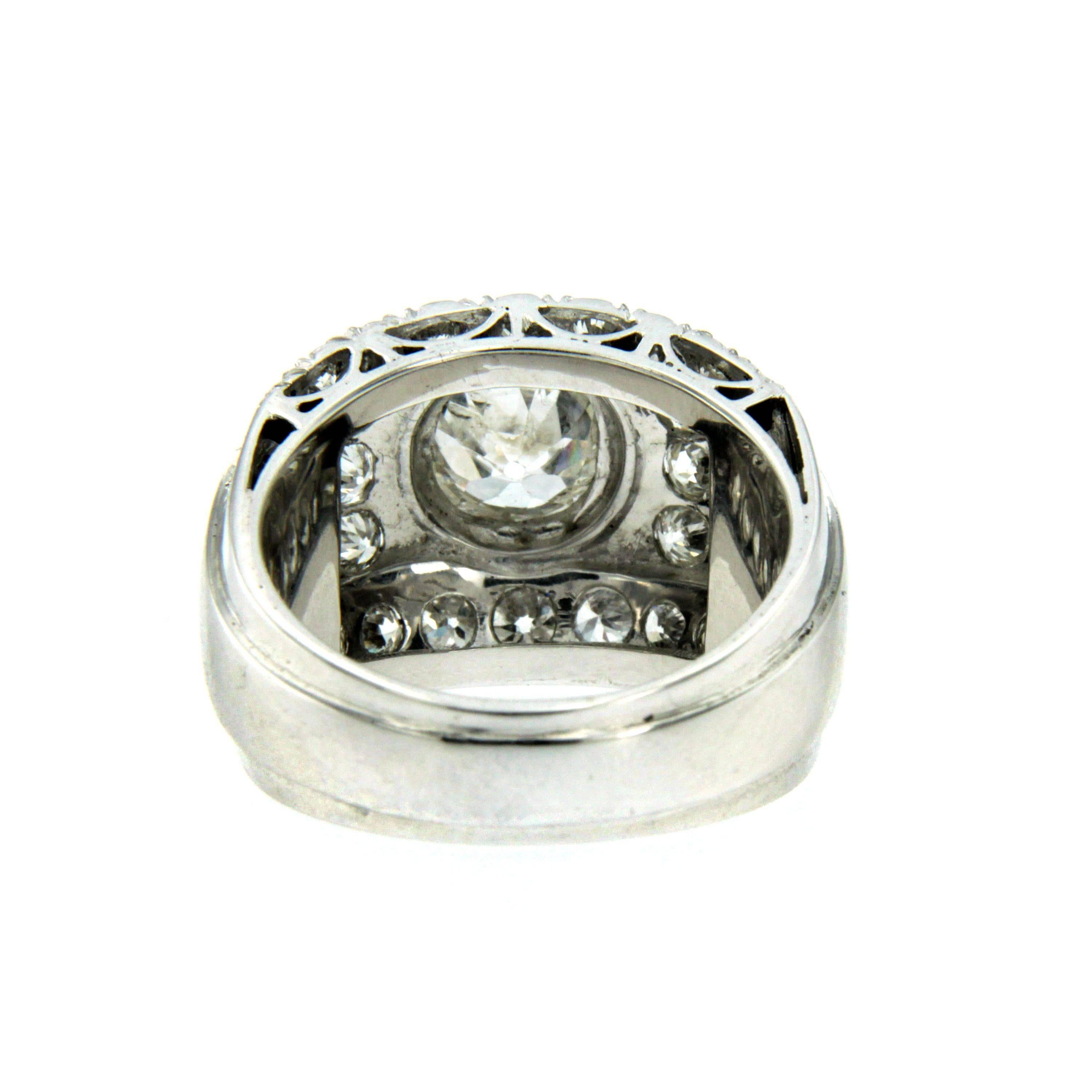 1950s Diamond 4.30 Carat Gold Ring 1