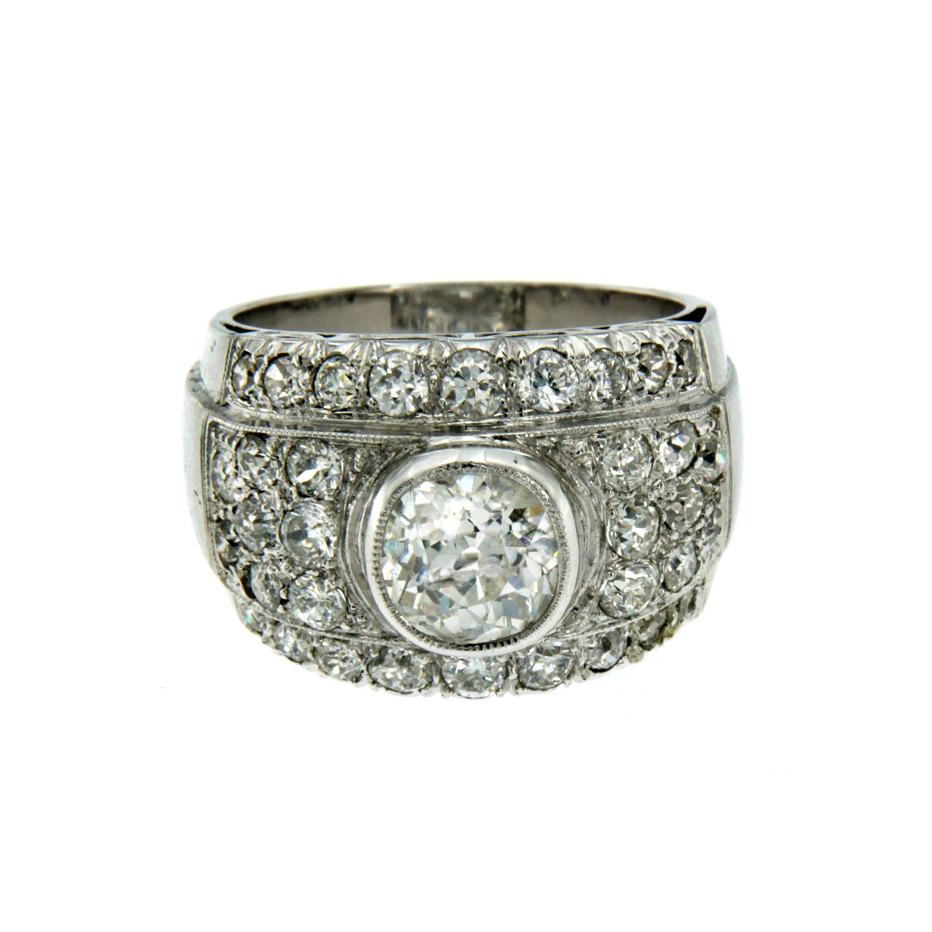 1950s Diamond 4.30 Carat Gold Ring 2