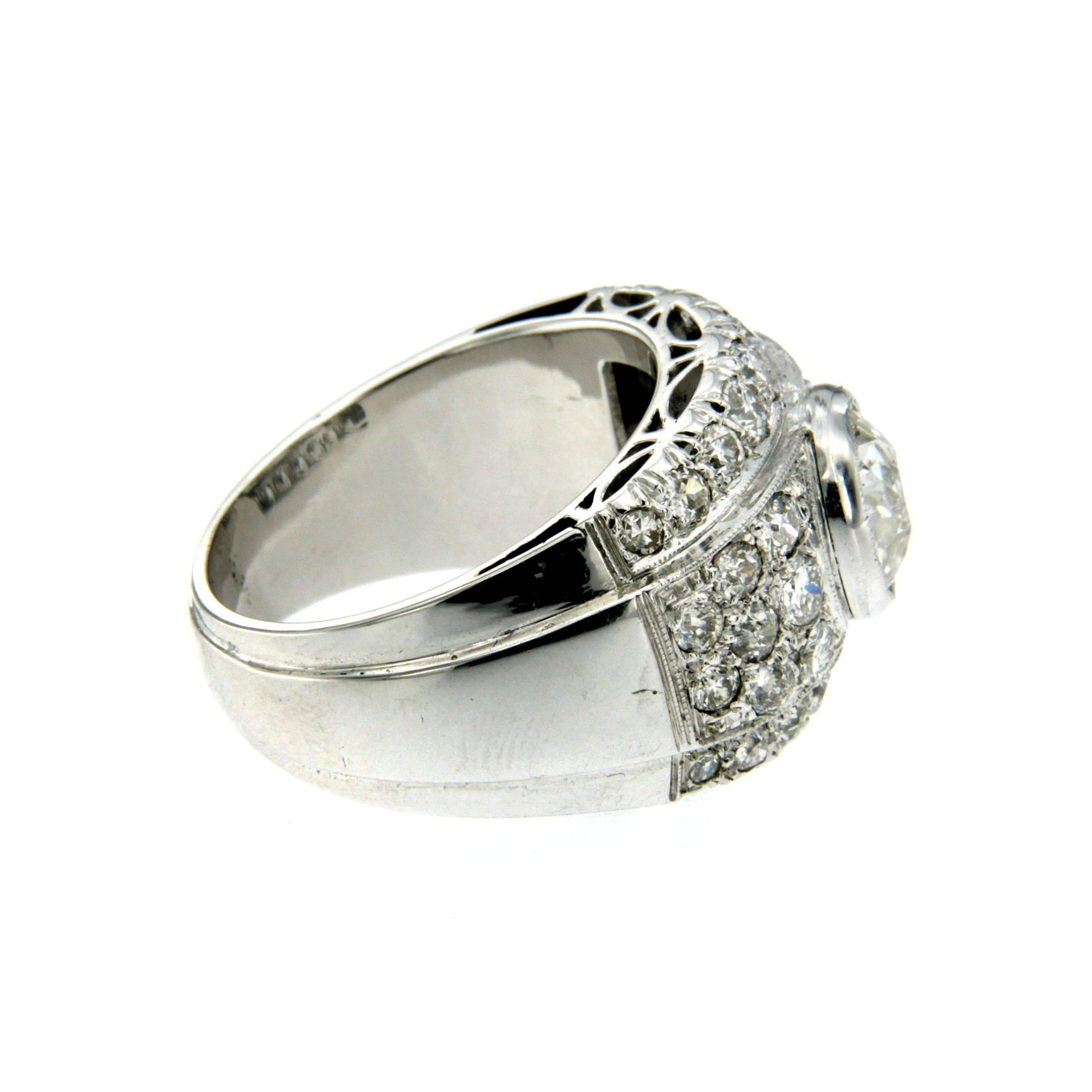 1950s Diamond 4.30 Carat Gold Ring 3