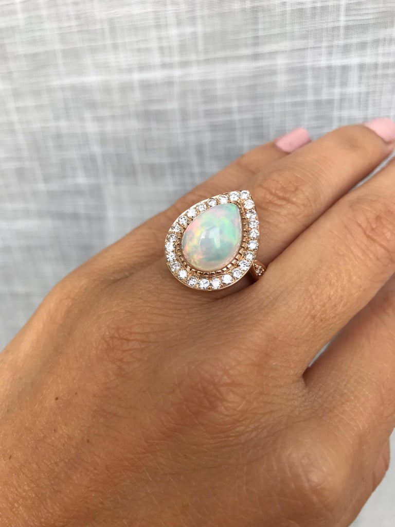 Ring Black Opal And Diamond Designer Ring Black Opal And Diamond Designer