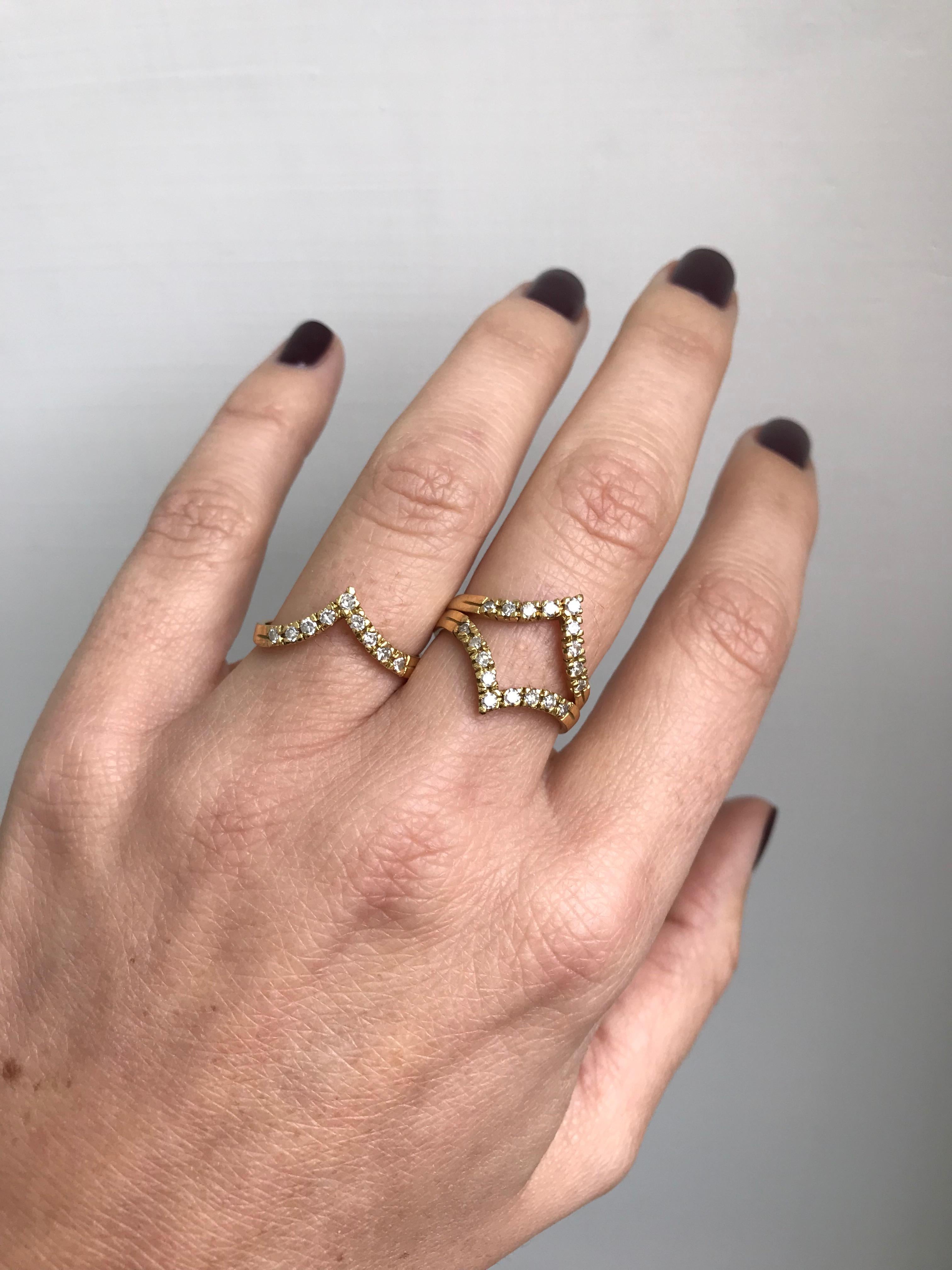 Women's Gold Diamond Stackable Rings