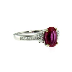 Estate 1.82 Carat Burmese Ruby Diamond Gold Ring