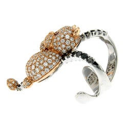 Designers Ruby Diamond Gold Teddy Bear Gold Ring