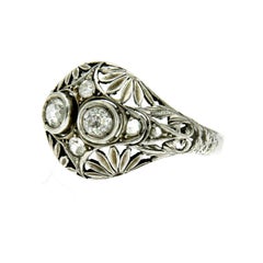 Victorian Diamond Filigree Gold Ring