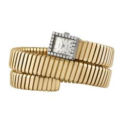 Used Bulgari Vacheron Constantin Yellow Gold Diamond Tubogas Serpenti Wristwatch