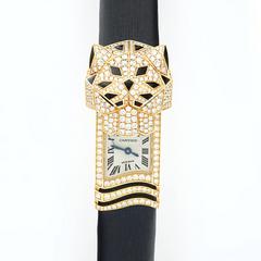 Lady's Cartier Panthere Secrete Yellow Gold Diamond Cover Watch