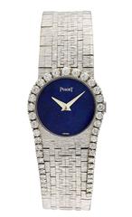 Piaget Ladies White Gold Diamond Lapis Lazuli Mechanical Wristwatch