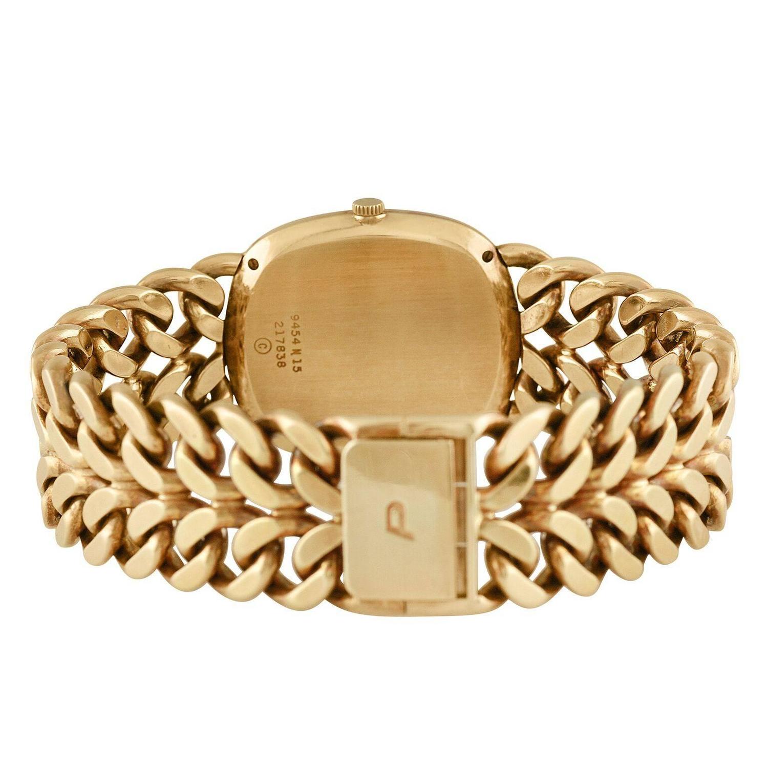 Piaget Yellow Gold Chain-Link Bracelet Wristwatch For Sale at 1stdibs
