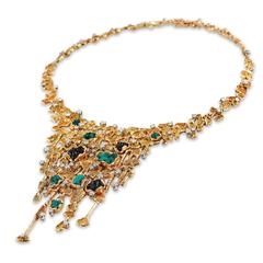 1960s Patek Philippe Necklace Watch and Earrings Set designed by Gilbert Albert