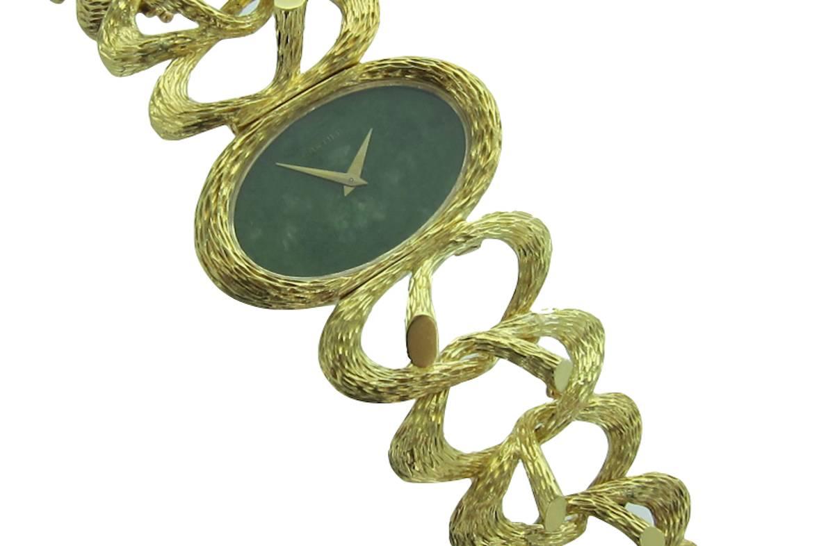 1970's Cartier Gold Bamboo Bracelet Watch by Piaget In Excellent Condition In Beverly Hills, CA