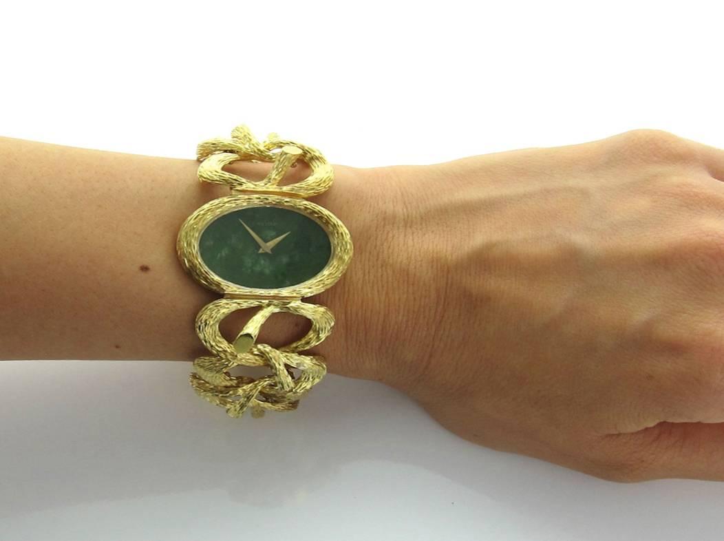 Women's 1970's Cartier Gold Bamboo Bracelet Watch by Piaget
