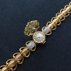 Patek Philippe for Serpico Y Laino Ladies Yellow Gold Diamond Emerald Wristwatch