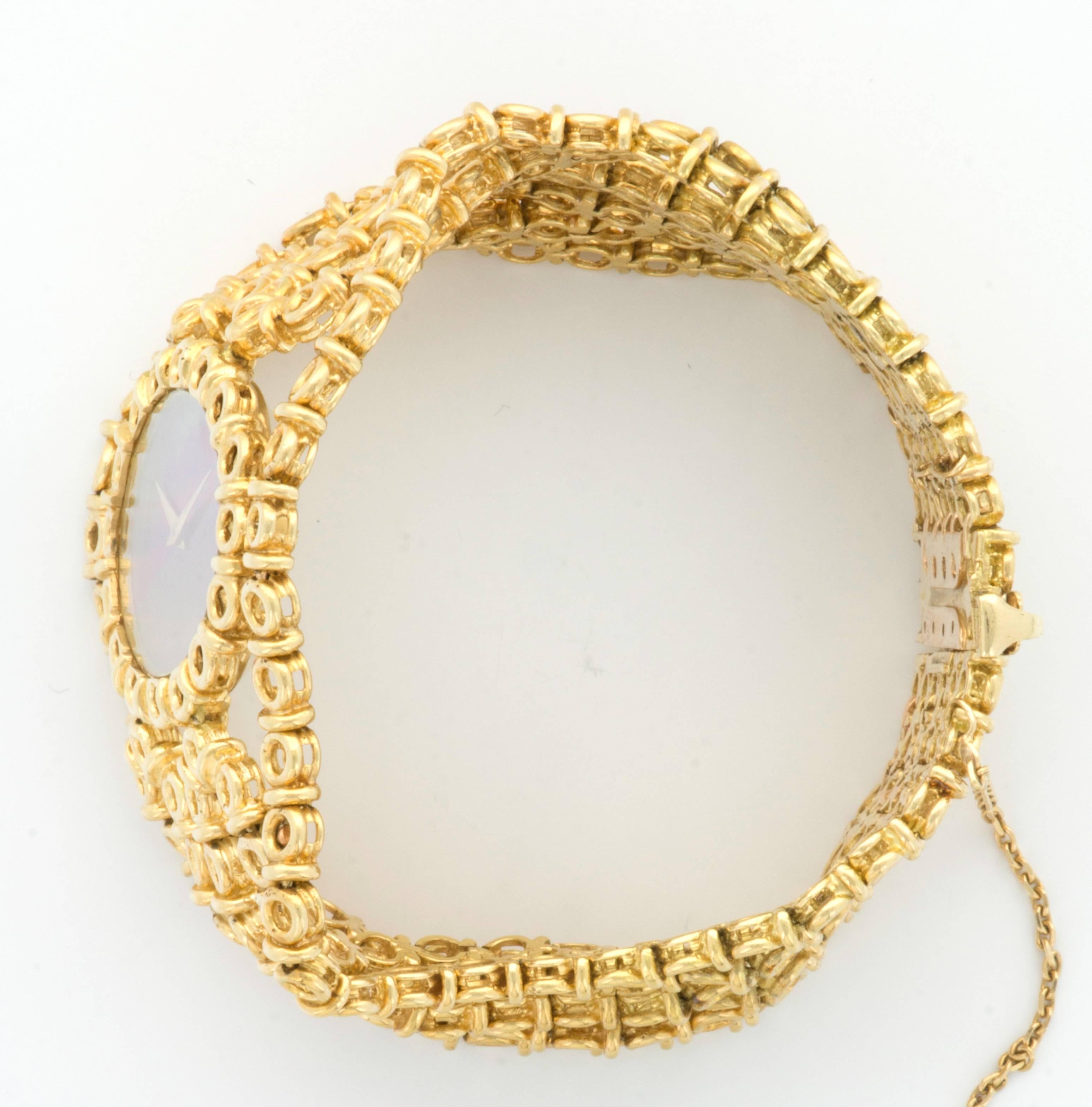 Piaget Damen Gelbgold Tigeraugen-Armbanduhr im Zustand „Hervorragend“ im Angebot in Beverly Hills, CA