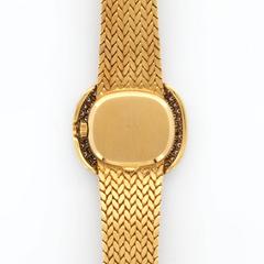 Patek Philippe Ladies Yellow Gold Diamond Manual Wind Bracelet Wristwatch
