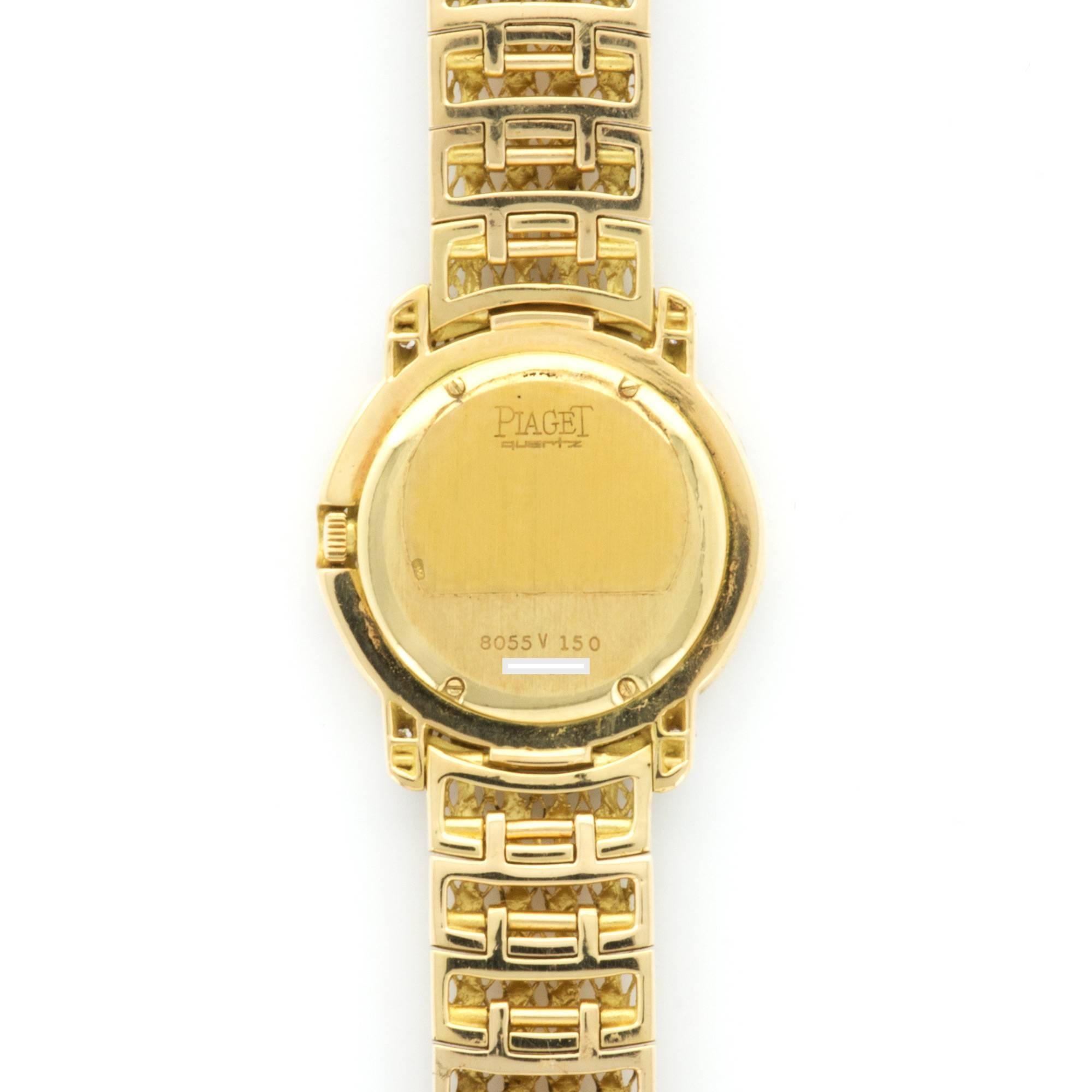 Modern Lady's Piaget Yellow Gold Diamond & Sapphire Bracelet Watch