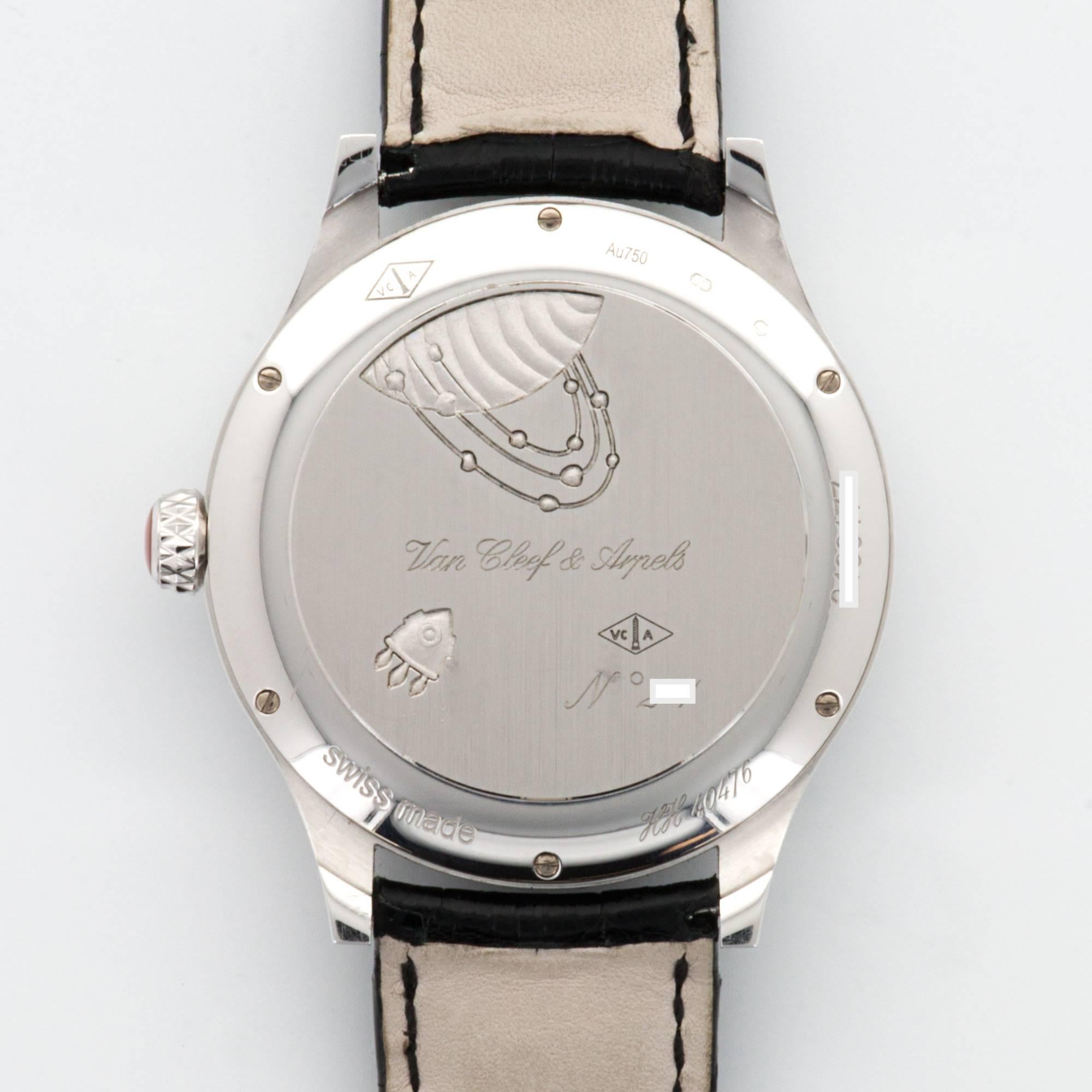 Modern Van Cleef & Arpels White Gold Diamond From The Earth to the Moon Wristwatch