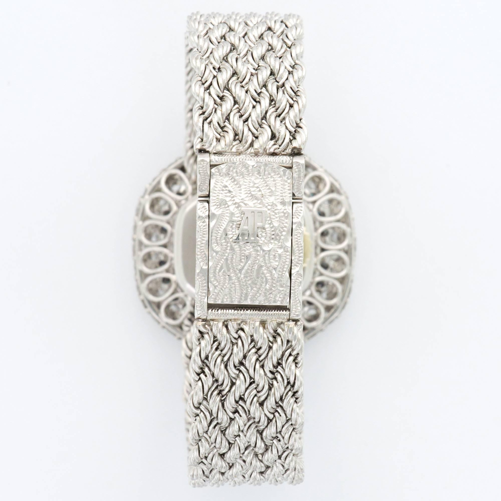 Women's or Men's Lady's Audemars Piguet White Gold Diamond Watch, circa 1970s