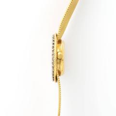 Chopard Ladies Yellow Gold Diamond Coral Bracelet Manual Wind Wristwatch