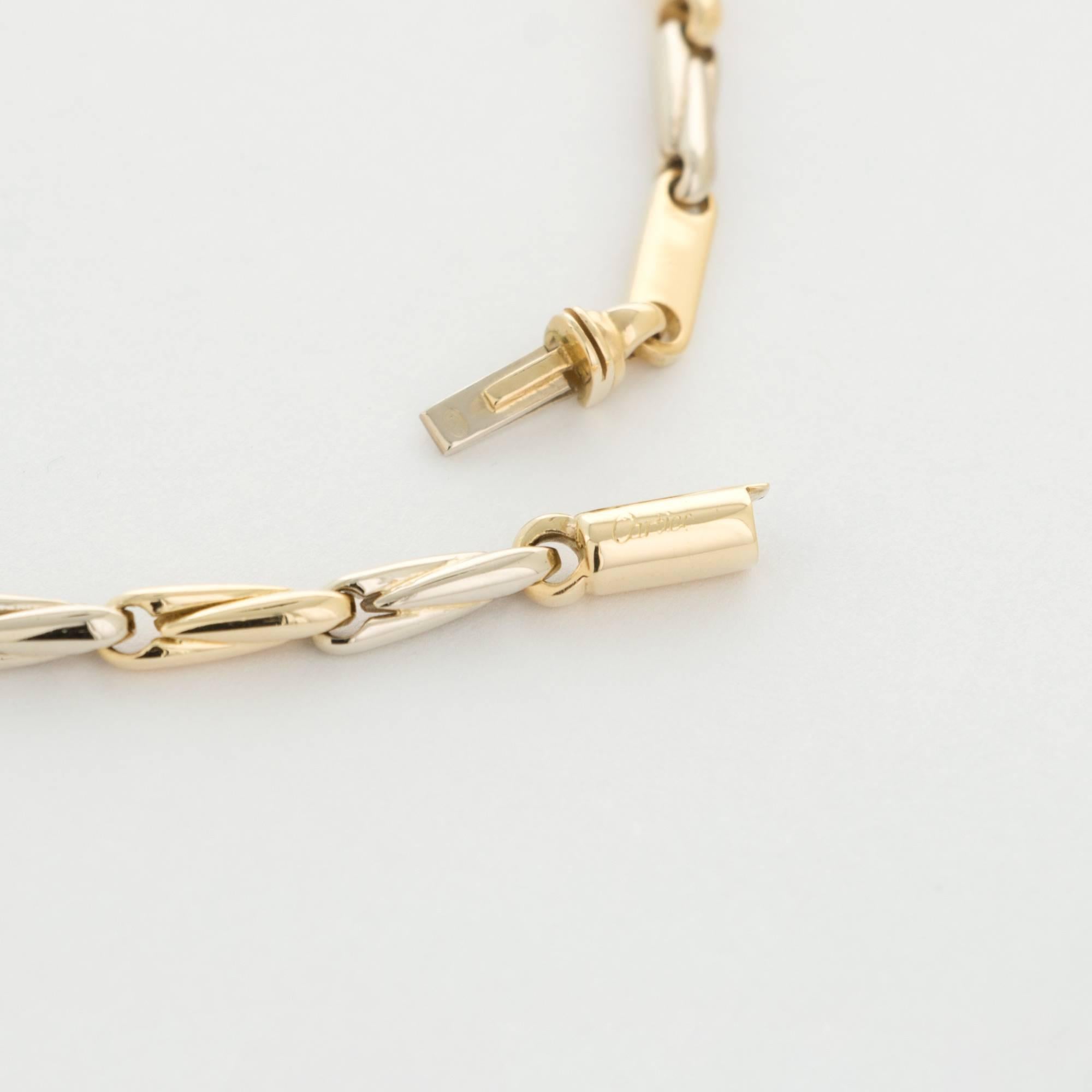 Modern Cartier 18 Karat Yellow and White Gold Chain-Link Necklace