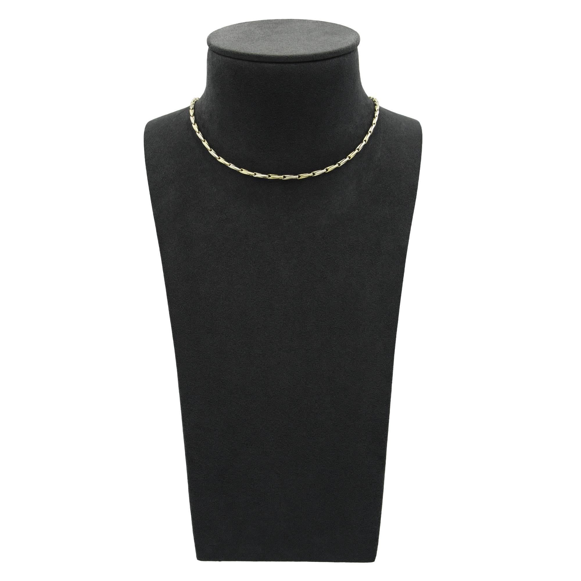 Cartier 18 Karat Yellow and White Gold Chain-Link Necklace In New Condition In Beverly Hills, CA