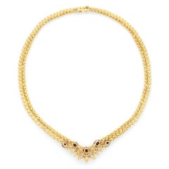 Van Cleef & Arpels Paris Diamond Ruby Gold Necklace