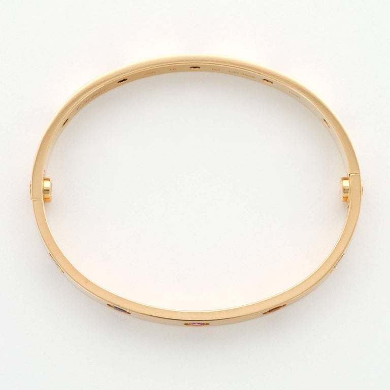 Cartier Rose Gold Love Bracelet MultiColor Rainbow Bangle Bracelet at