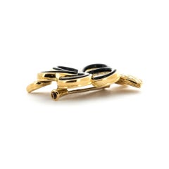 Van Cleef & Arpels Diamond Onyx Gold Flower Brooch