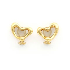 Tiffany & Co.  Designed by Elsa Peretti Yellow Gold Heart Earrings