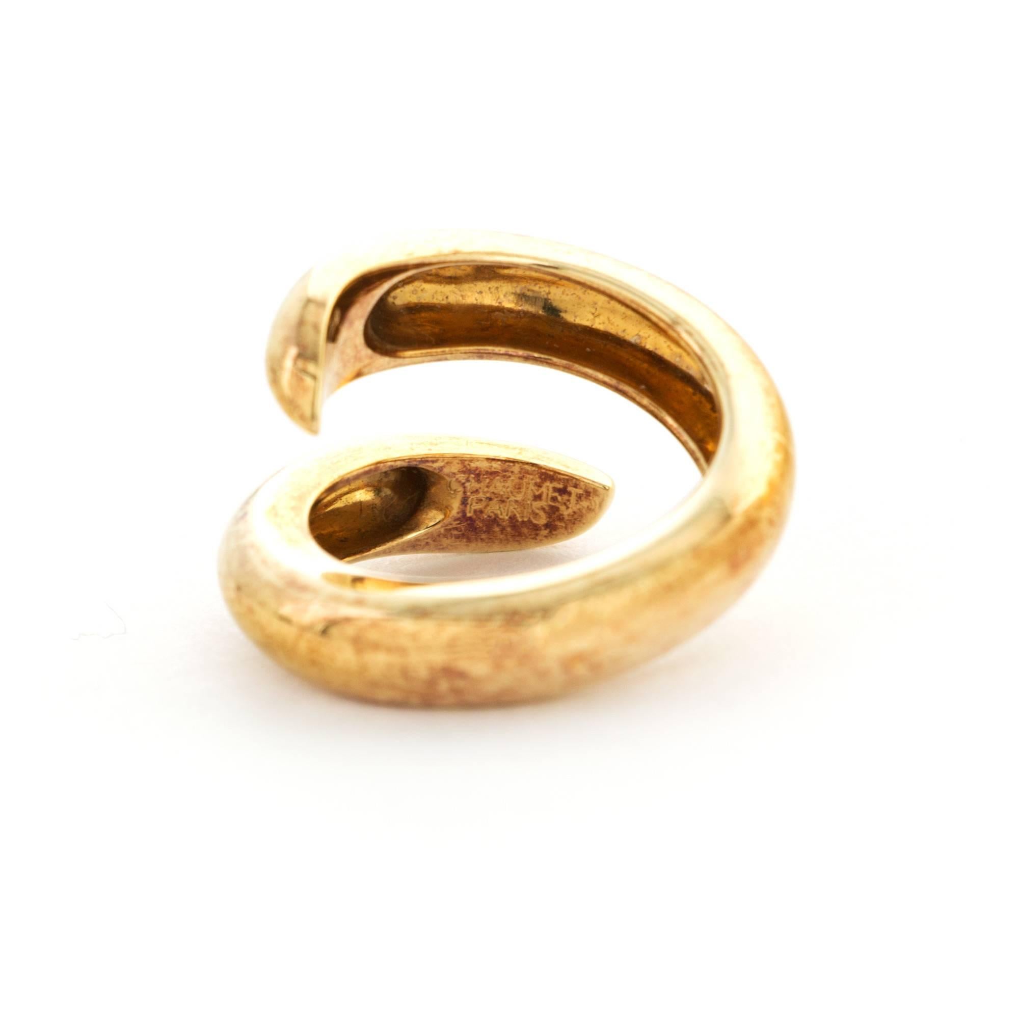 Modern Chaumet Paris 18 Karat Yellow Gold Snake-Design Ring For Sale