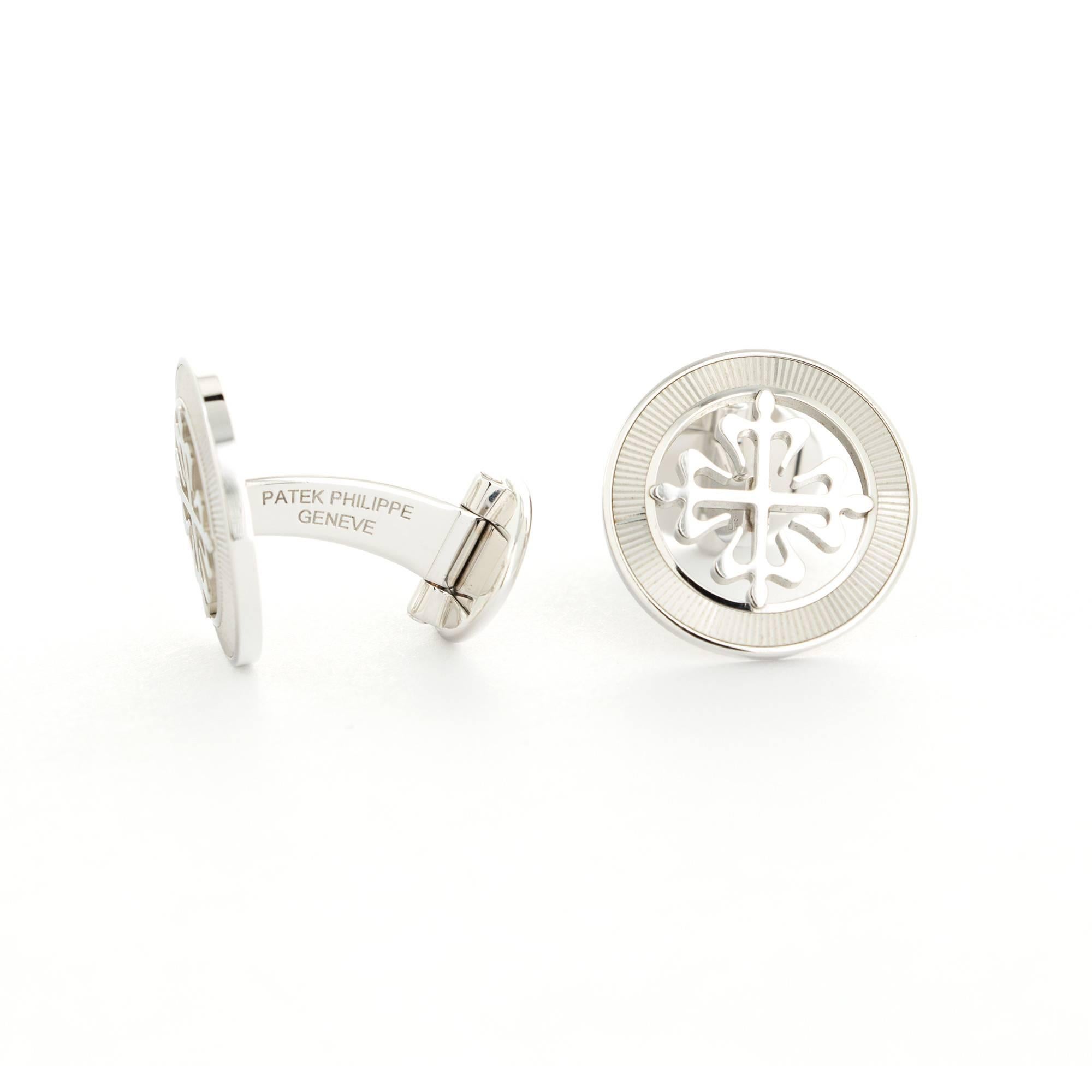 A Pair of 18k White Gold Cufflinks by Patek Philippe from the 