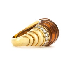 Van Cleef & Arpels  Citrine Diamond Gold Ring