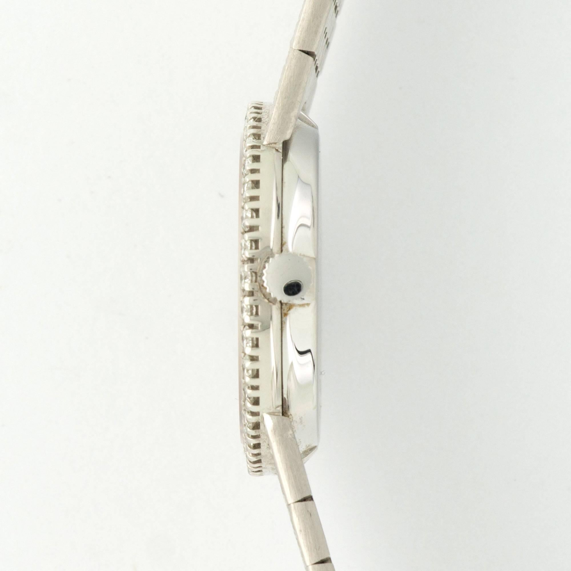 Modern Piaget Ladies White Gold Diamond Jade Mechanical Wind Wristwatch Ref 9706