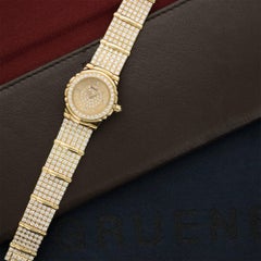 Piaget Ladies Yellow Gold Tanagra Pave Diamond Bracelet Wristwatch