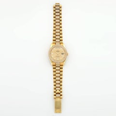 Rolex Yellow Gold Pave Diamond Day-Date Automatic Wristwatch Ref 118348