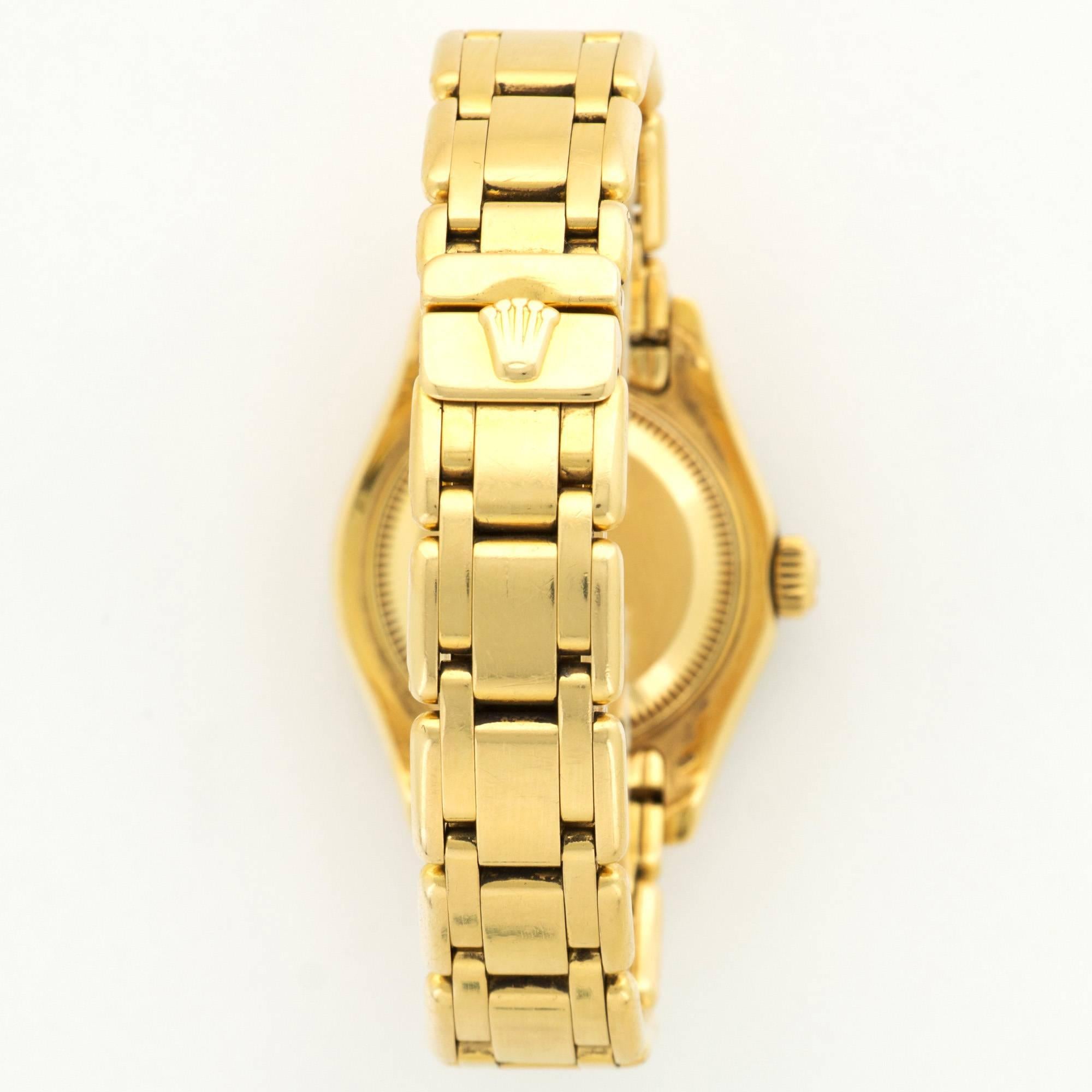 Women's or Men's Rolex Yellow Gold Pearlmaster Sapphire Bezel Wristwatch Ref  69308, circa 1990s