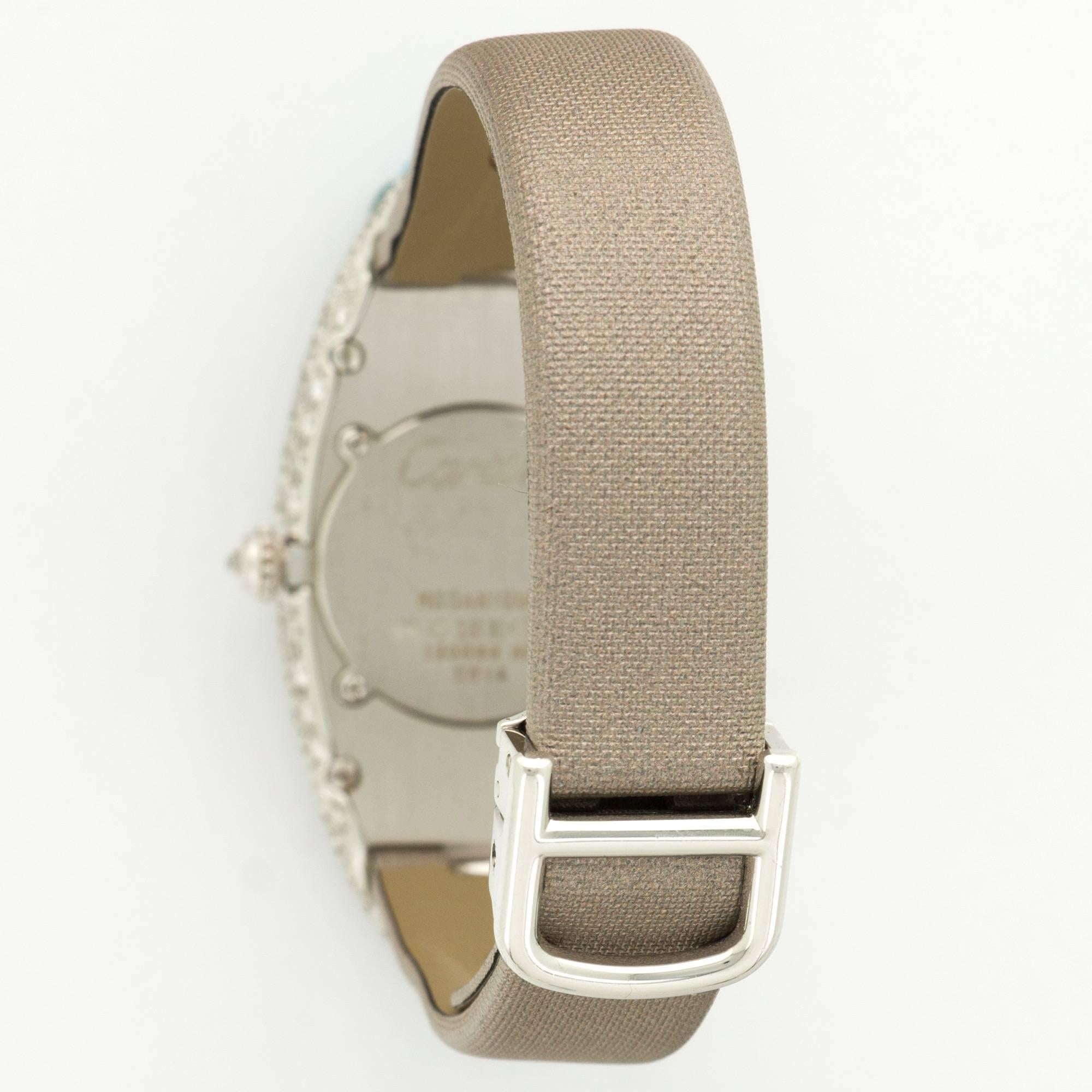 Women's Cartier White Gold Diamond Baignoire Allongee  Wristwatch