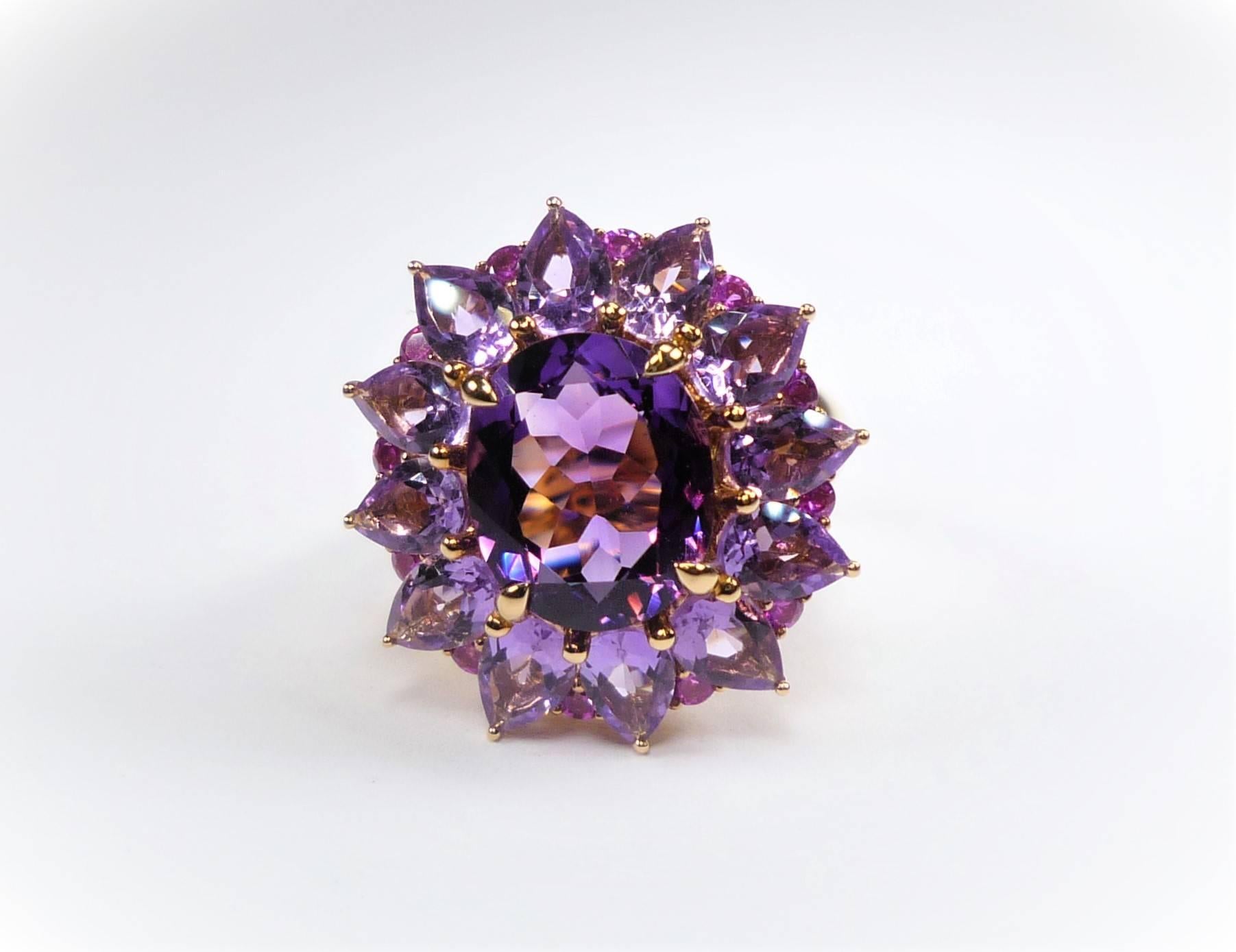 Amethyst and Sapphire Cocktail Ring In Excellent Condition In Frankfurt, DE